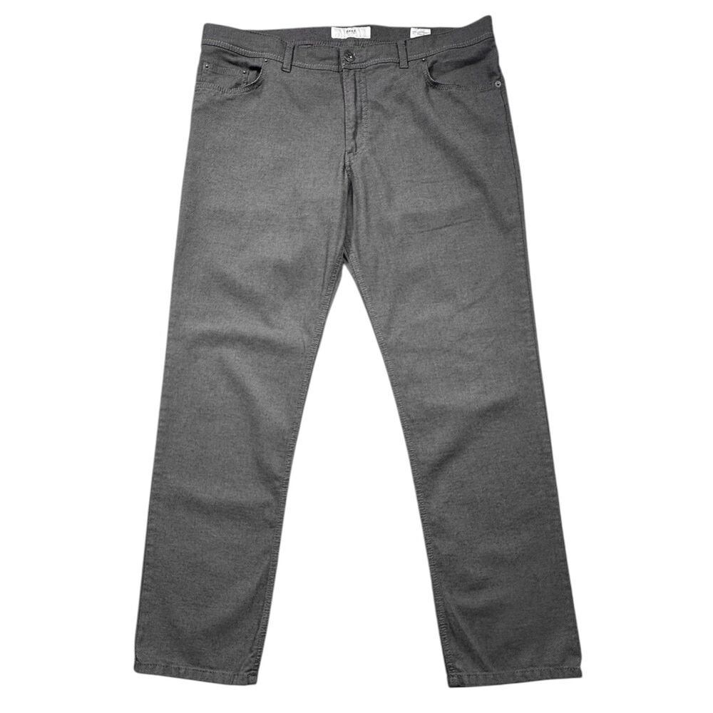BRAX Cooper Fancy Mens 38x32 Gray Micro Check 5 Pocket Pants Regular Fit